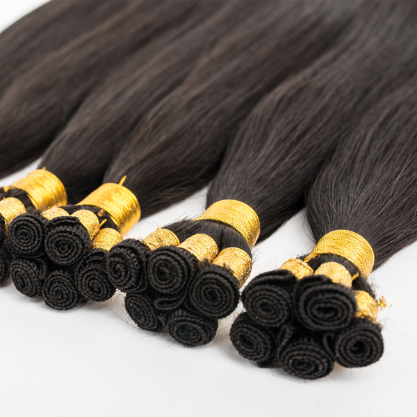 Russian hair double drawn hand tied hair weft  zj0031